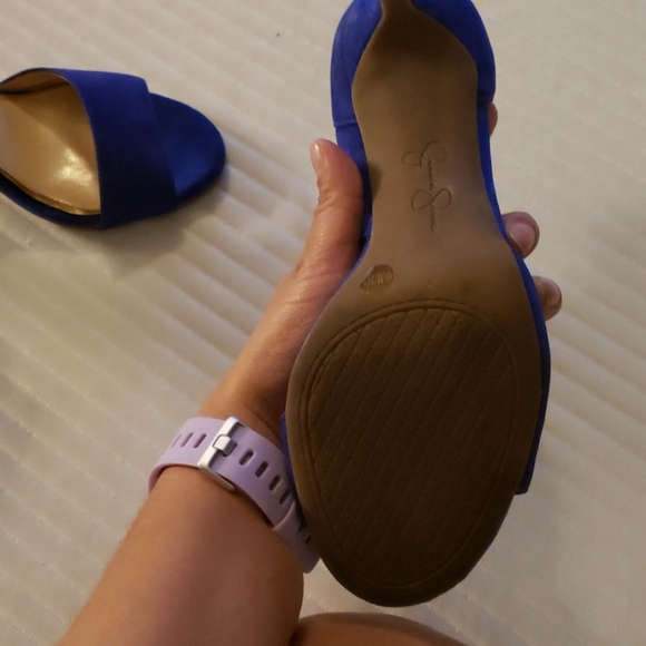 Jessica Simpson Strapped blue suede heels - Picture 4 of 4